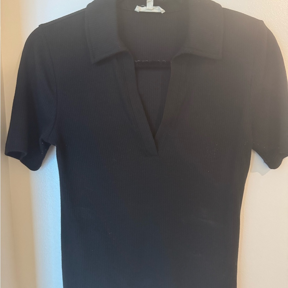 Madewell Black Fitted Polo